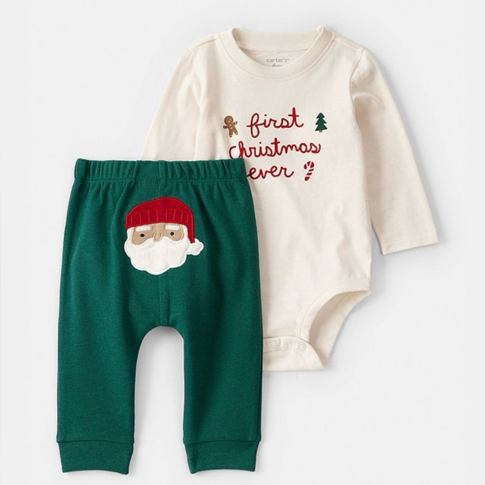 NWT Carter's Baby 2pc First Christmas Ever Long Sleeve Bodysuit & Pants Set